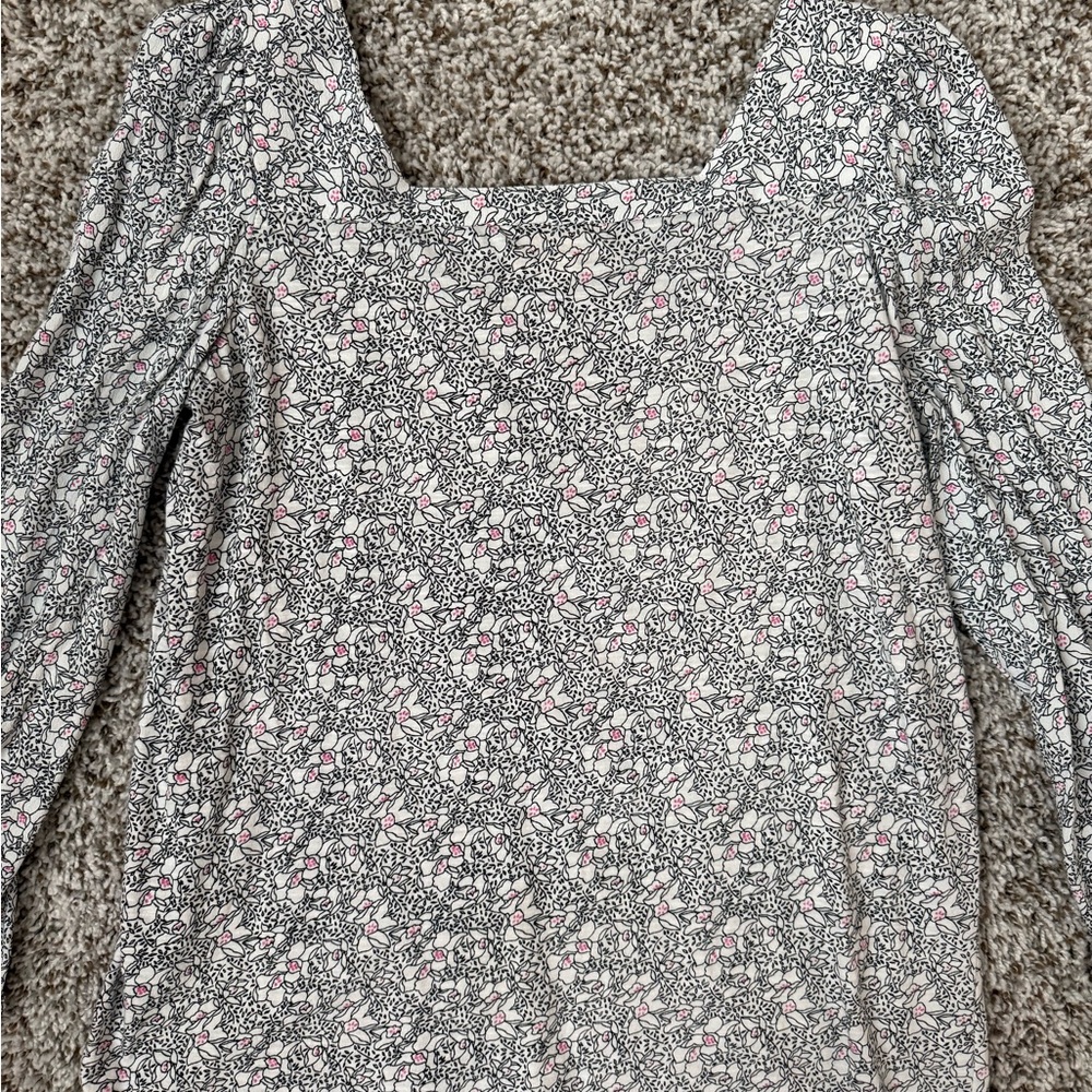 Style & Co. Black and White Floral Blouse